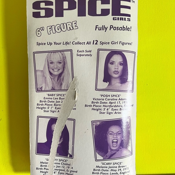 Vintage 1998 Scary Spice Girls 6 Inch Tall Action Figure Doll Mel B unopened - Picture 2 of 2